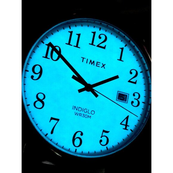 Timex Men's Watch TW2V40100 Quartz Indiglo White Dial Date Black Leather 38mm - Picture 7 of 14